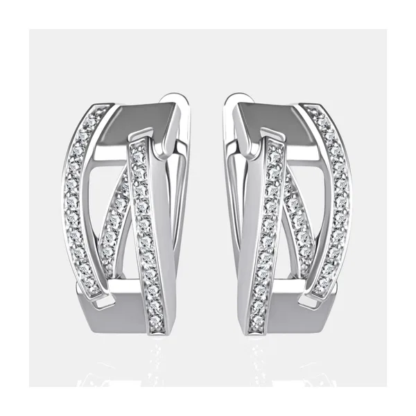 Серьги из серебра с фианитами — арт. 000-399231