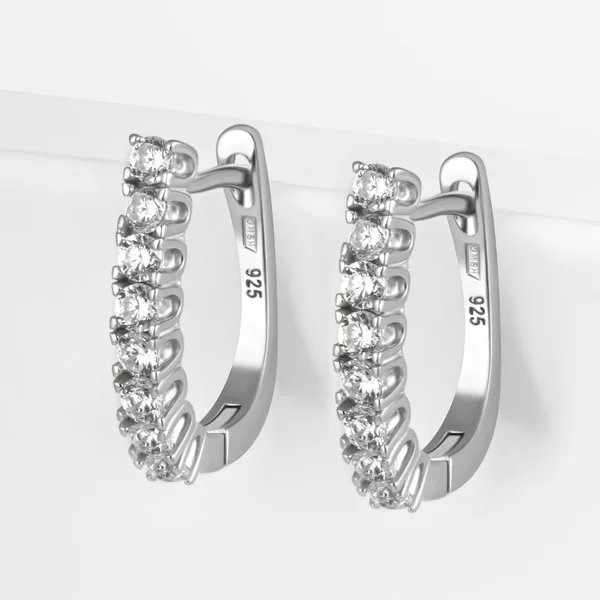 Серьги из серебра с фианитами — арт. 000-388591