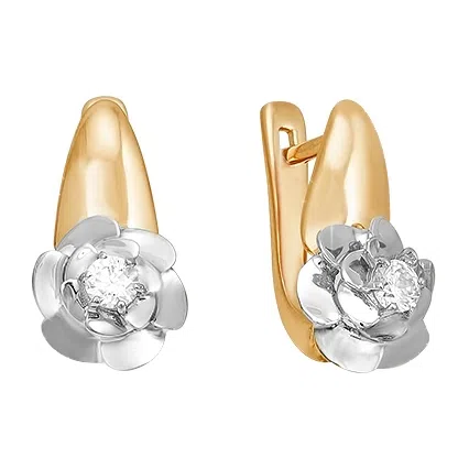Серьги из красного золота с бриллиантами