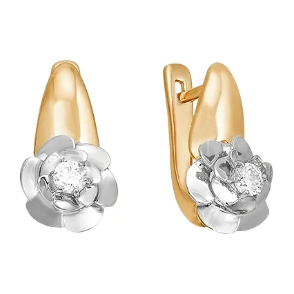 Серьги из красного золота с бриллиантами — арт. 000-284555