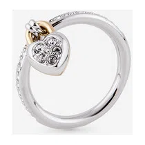 Серебристое кольцо с кубическим цирконием Idyllia Swarovski Poison Drop — модель haac991