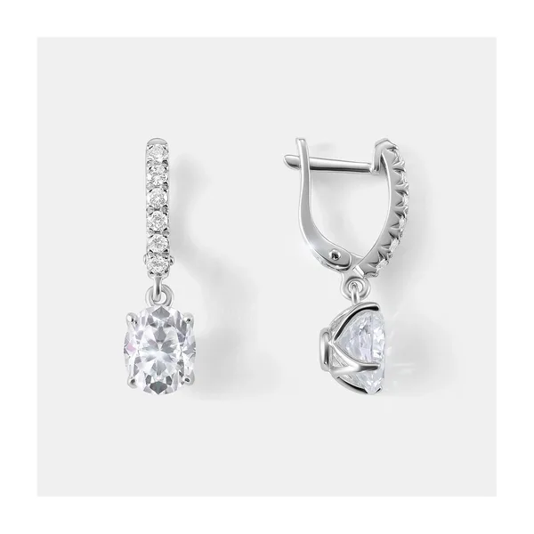 Серебряные серьги с муассанитами — арт. 10523-000411