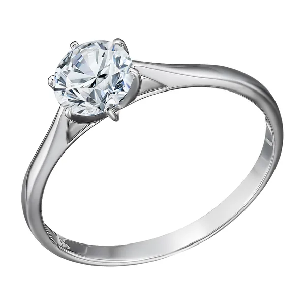 Серебряное кольцо с муассанитом
