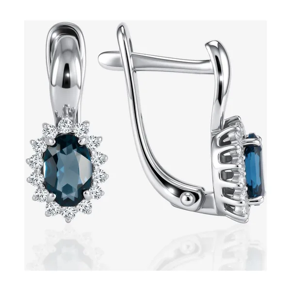 Серьги из серебра с топазами и фианитами — арт. 000-403409