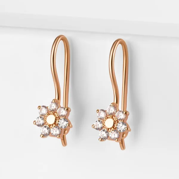 Серьги детские из красного золота с фианитами — арт. 000-329508