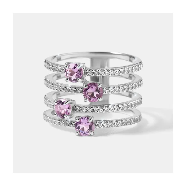 Серебряное кольцо с аметистами — арт. 10322-004603