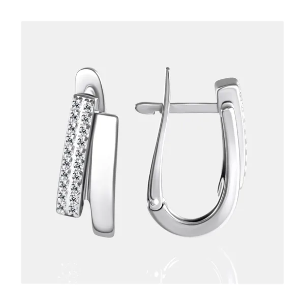 Серьги из серебра с фианитами — арт. 000-399203
