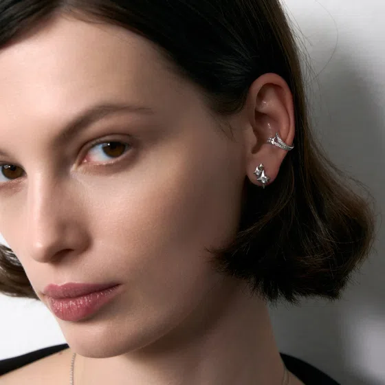 Серьги из серебра с фианитами «Звездопад» SKYE Poison Drop — модель qzg546u — фото 6