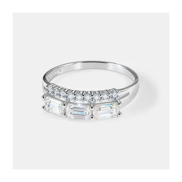 Серебряное кольцо с муассанитами — арт. 10323-000523