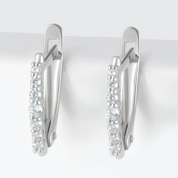 Серьги из серебра с фианитами — арт. 000-397190