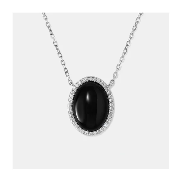 Серебряное колье с ониксом — арт. 10722-000055