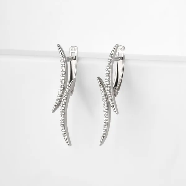 Серьги из серебра с фианитами — арт. 000-375625