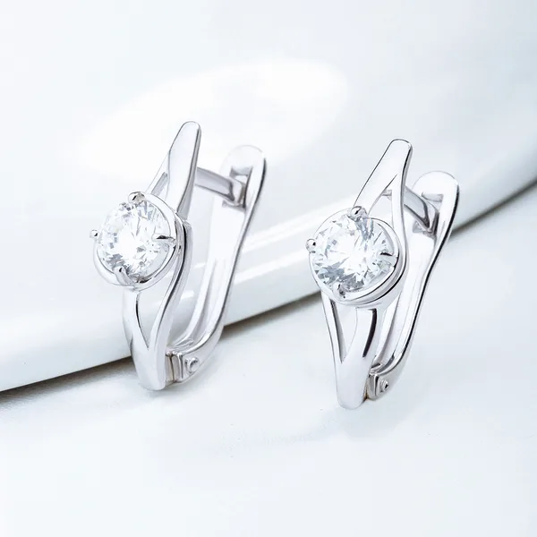 Серьги из серебра с фианитами — арт. 000-337929