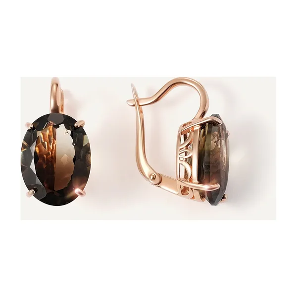 Серебряные серьги с раухцитринами — арт. 10522-004121