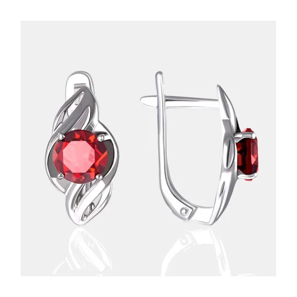 Серьги из серебра с гранатами — арт. 000-400018