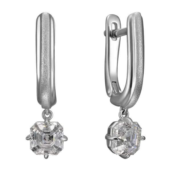 Серебряные серьги с фианитами — арт. 2073450