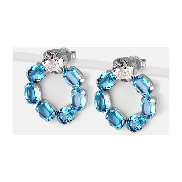 Серьги гвоздики из серебра с кристаллами Swarovski — арт. 000-390395