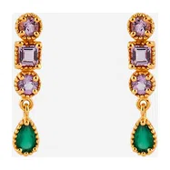 Позолоченные серьги из серебра с аметистом и зеленым ониксом Wisteria Gems Poison Drop — модель qpg87m7 — фото 2