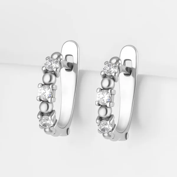 Серьги из серебра с фианитами — арт. 000-378903