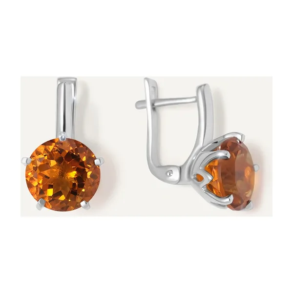 Серебряные серьги с цитринами Мадейра — арт. 10522-003684