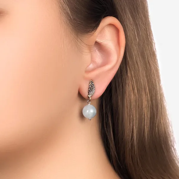 Серьги из аквамарина (голубого берилла)