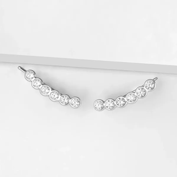 Серьги из серебра с фианитами — арт. 000-395082