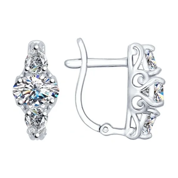 Серьги из серебра с фианитами — арт. 000-269481
