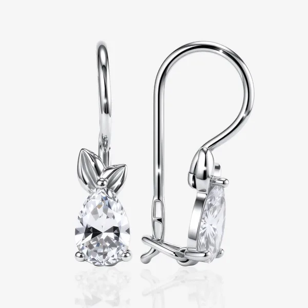 Серьги из серебра с фианитами — арт. 000-400391