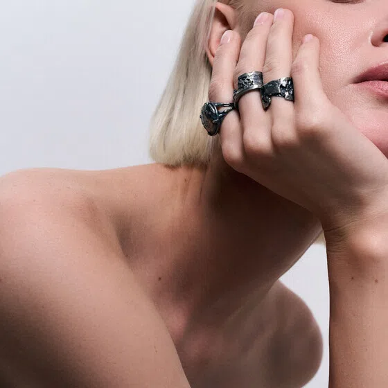 Кольцо из черненого серебра с бриллиантами Surrender Kintsugi Jewelry Poison Drop — модель j9v8jnw — фото 2