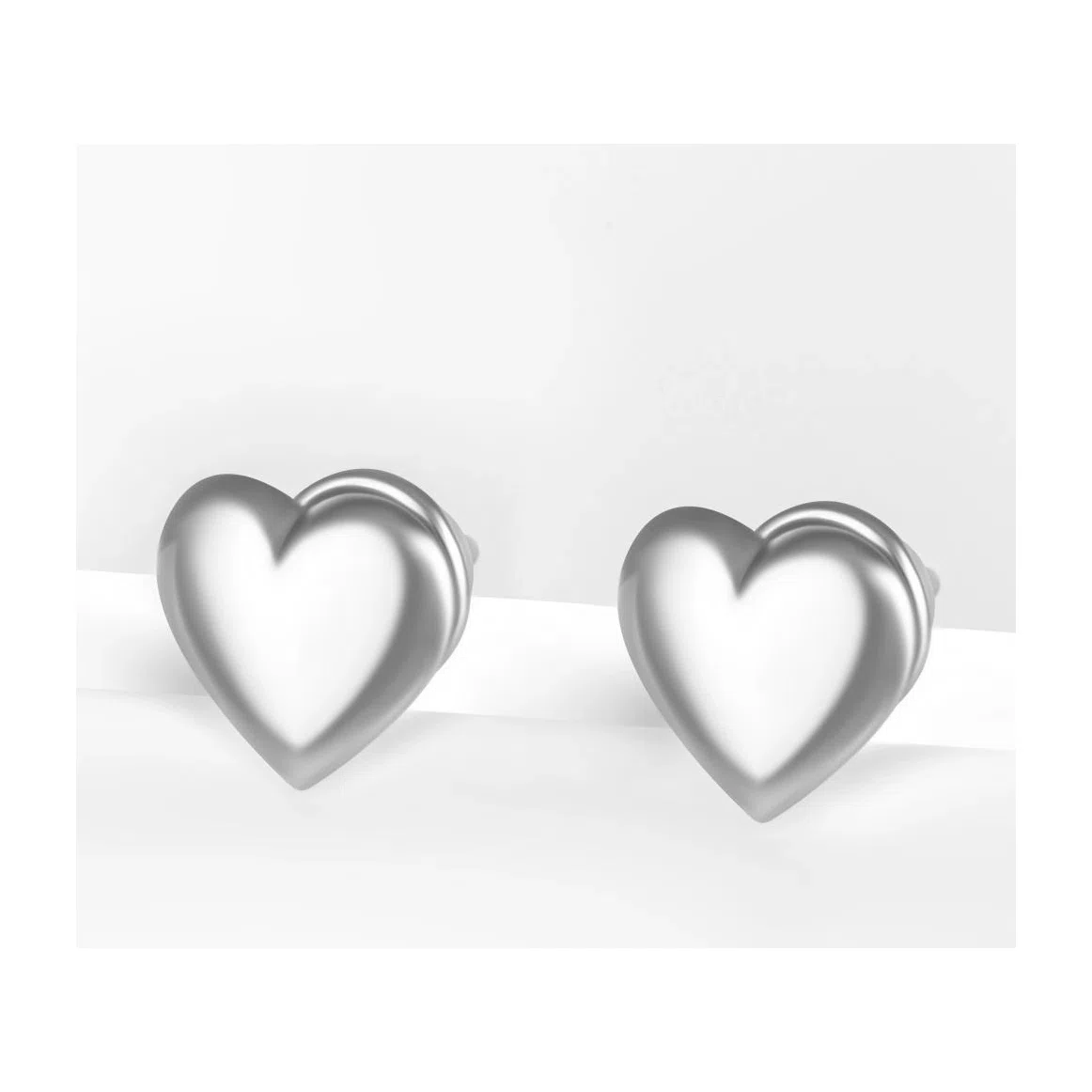 Серьги сердечки из серебра