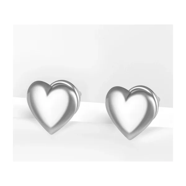 Серьги сердечки из серебра — арт. 000-392695