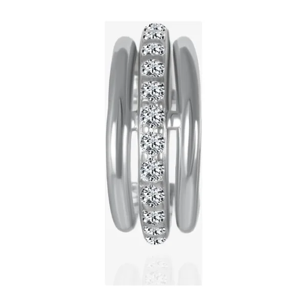 Серьги полупара из серебра с фианитами — арт. 000-399177
