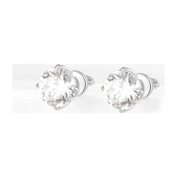 Серьги гвоздики из серебра с фианитами — арт. 000-395727