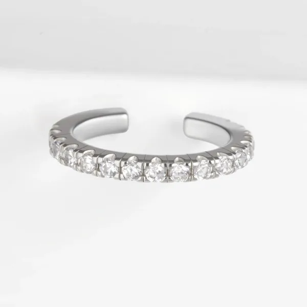 Серьги полупара из серебра с фианитами — арт. 000-395097