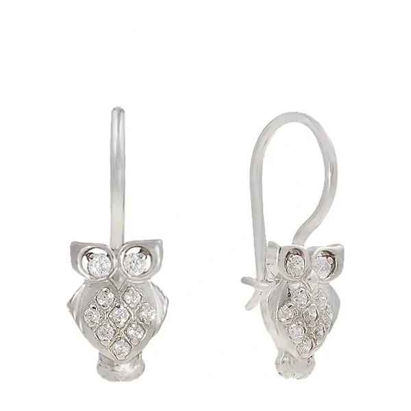 Серьги детские из серебра с фианитами — арт. 000-308271