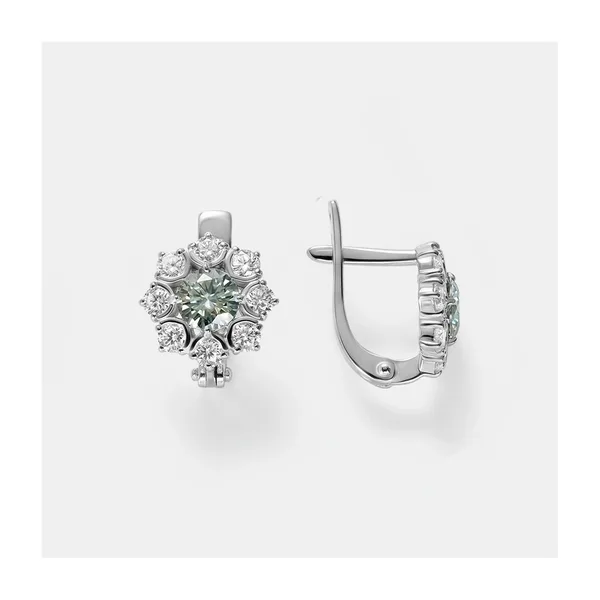 Серебряные серьги с муассанитами — арт. 10522-001219