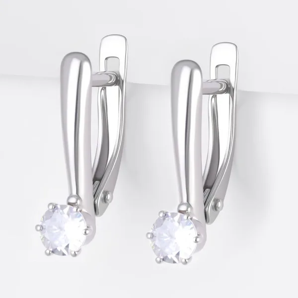 Серьги из серебра с фианитами — арт. 000-395482