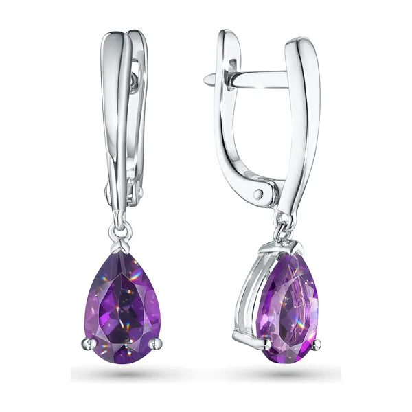 Серьги из серебра с аметистами