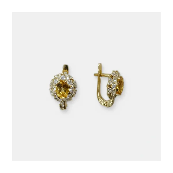 Серьги из желтого золота с цитринами — арт. 10512-000856