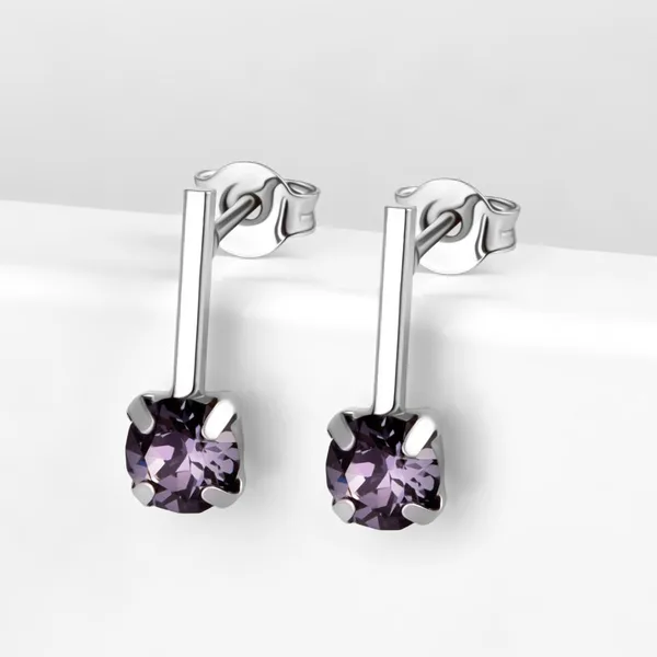 Серьги гвоздики из серебра с кристаллами Swarovski — арт. 000-390241