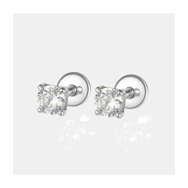 Серьги гвоздики из серебра с фианитами — арт. 000-397162