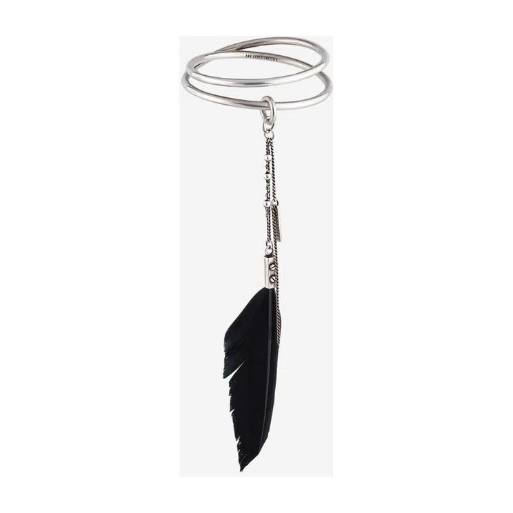 Серебристый браслет VETE с подвеской-пером Ann Demeulemeester Poison Drop — модель 1wnis1g — фото 4