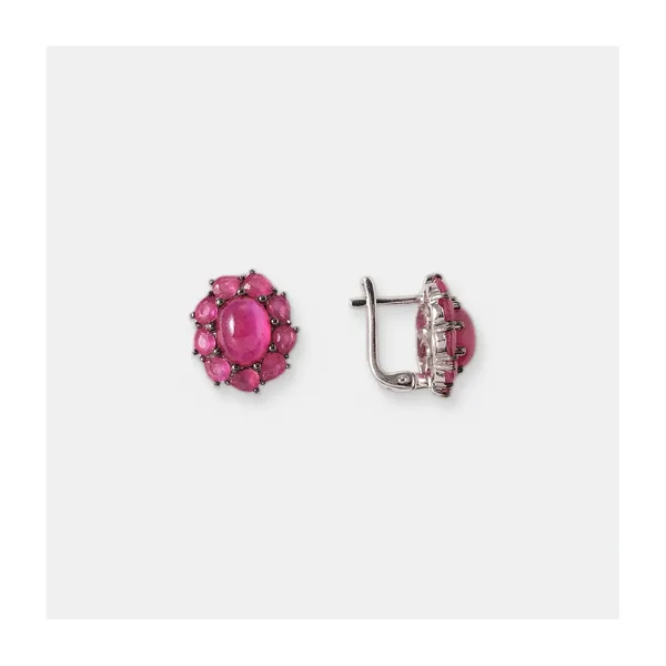 Серебряные серьги с рубинами — арт. 10521-001545