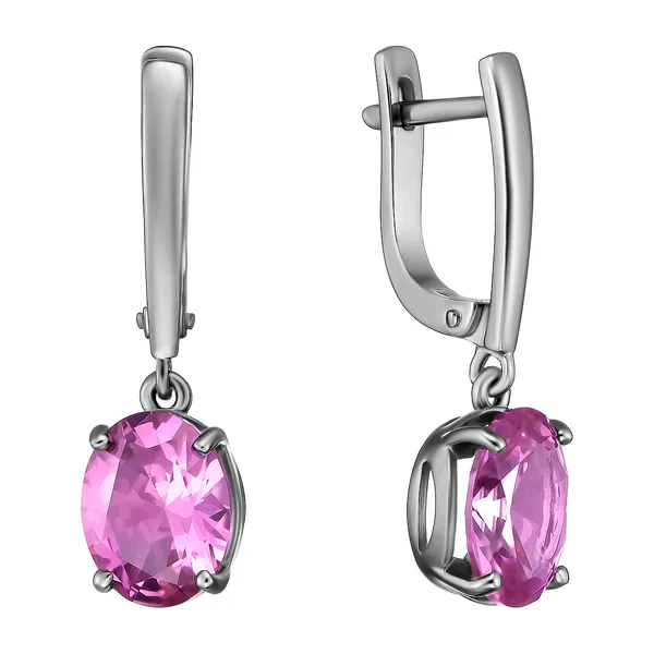Серьги из серебра 925 пробы с синтетическими камнями — арт. 10523-000027