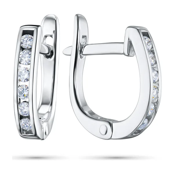 Серьги из серебра с синтетическими алмазами — арт. э0612сг05152100_white