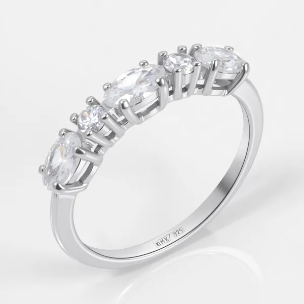 Кольцо из серебра с фианитами — арт. 000-399910
