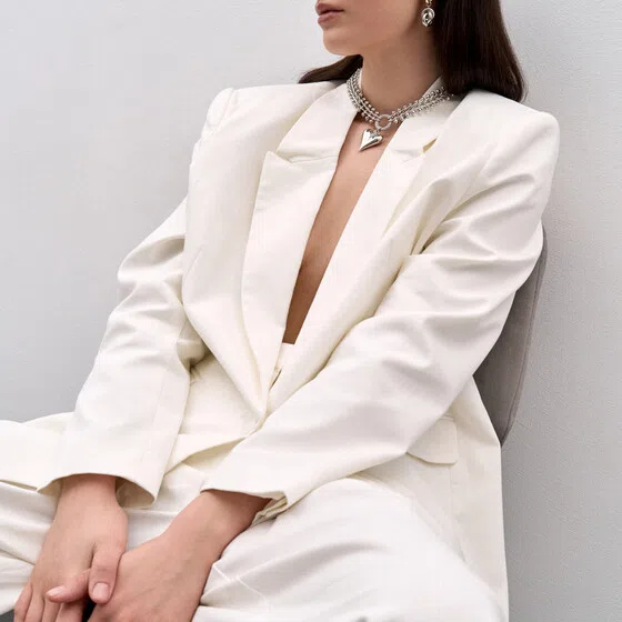 Серебристое колье с фианитами Daring Mono SL MANKAYA safina concept Poison Drop — модель z9axbfv — фото 3