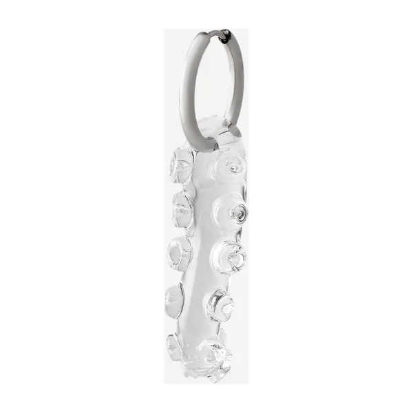 Белая моносерьга из боросиликатного стекла Tentacle Clear Matte — модель ww1akwy