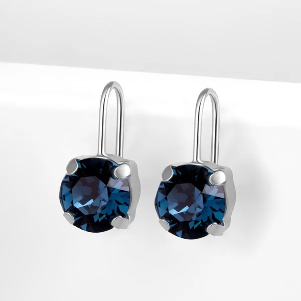 Серьги из серебра с кристаллами Swarovski — арт. 000-390412