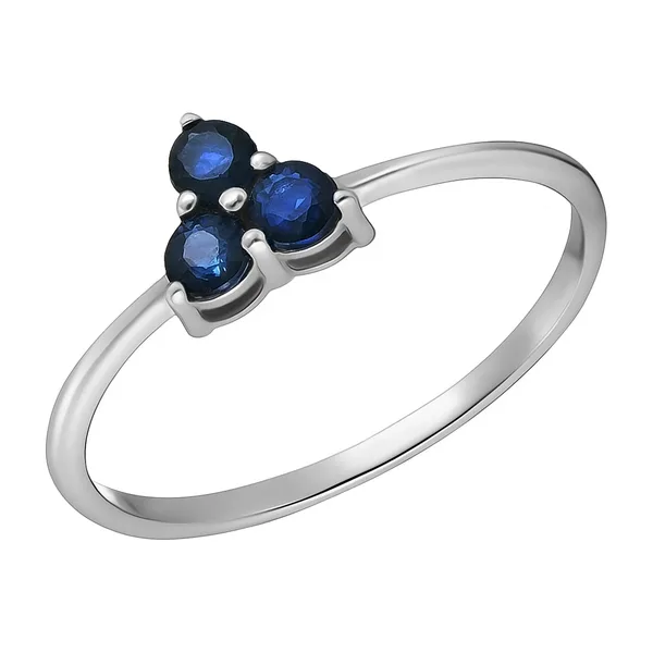 Серебряное кольцо с сапфирами